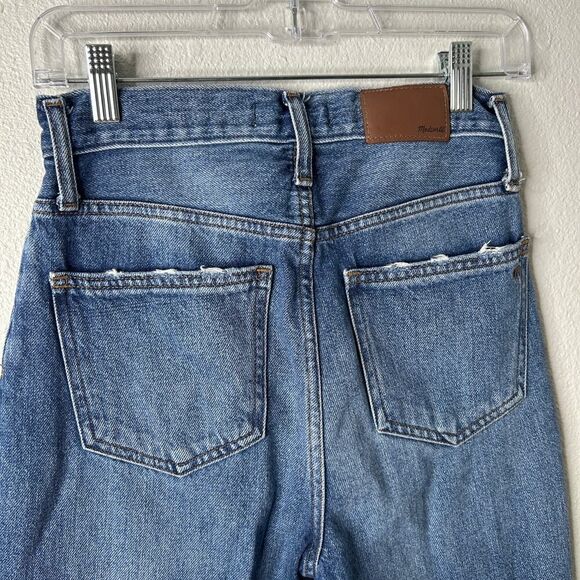 Madewell The Mom Jean Downey Wash Distressed High Rise Ankle Womens 26 - Picture 8 of 10